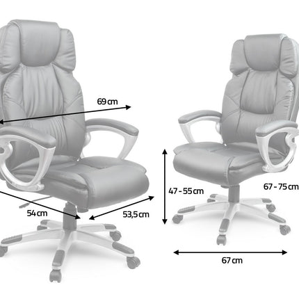 Komfortabel kontorstol i øko-læder med ergonomisk design og vippefunktion