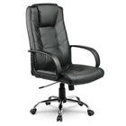 Klassisk ergonomisk kontorstol i sort øko-læder med justerbar højde og vippefunktion