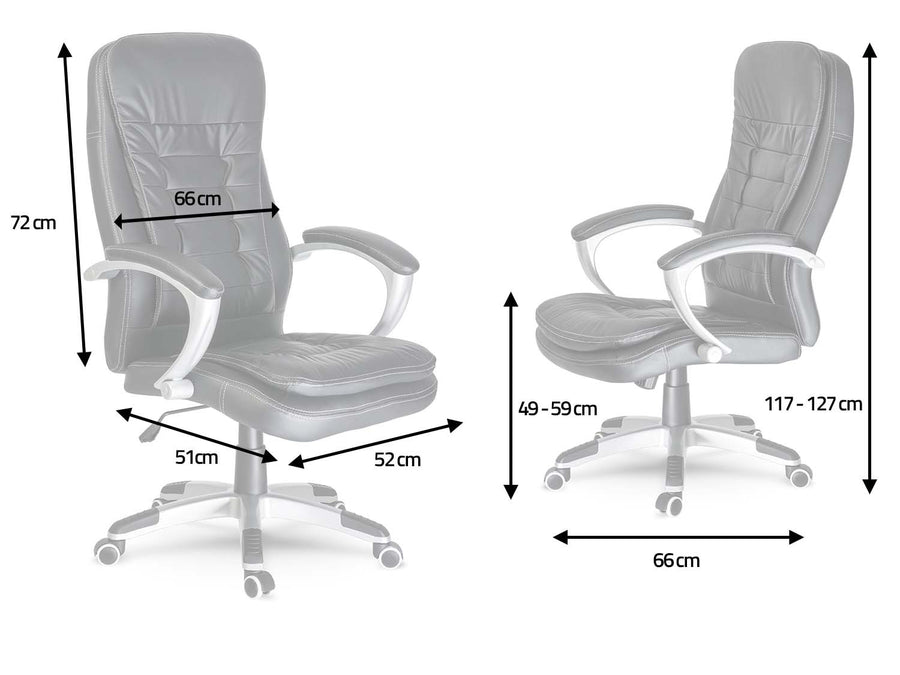 Læder kontorstol med ergonomisk design og justerbar højde til hjemmekontoret
