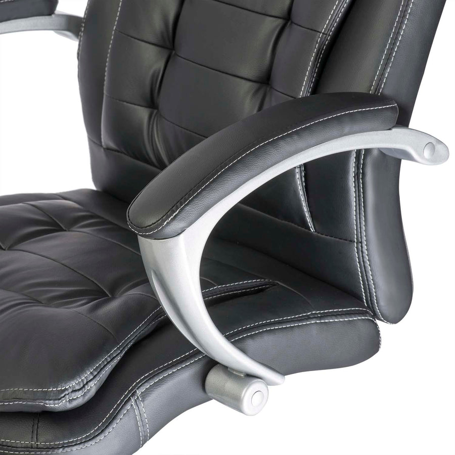 Læder kontorstol med ergonomisk design og justerbar højde til hjemmekontoret