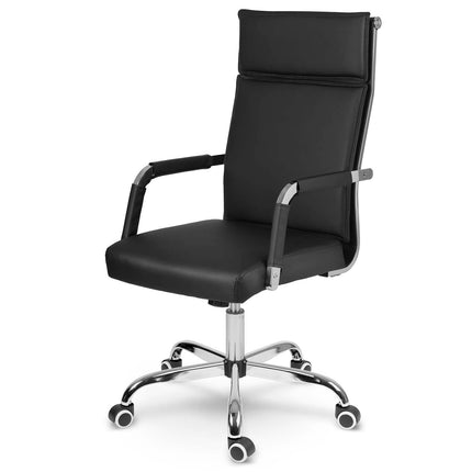 Drejelig kontorstol med hjul og justerbar højde – sort