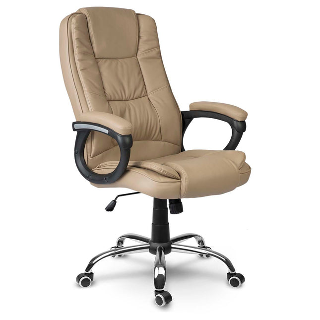Lænestol med dobbelt svamp og ergonomisk design til hjemmekontoret - Beige