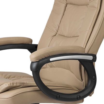 Lænestol med dobbelt svamp og ergonomisk design til hjemmekontoret - Beige