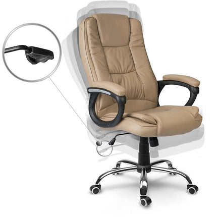 Lænestol med dobbelt svamp og ergonomisk design til hjemmekontoret - Beige