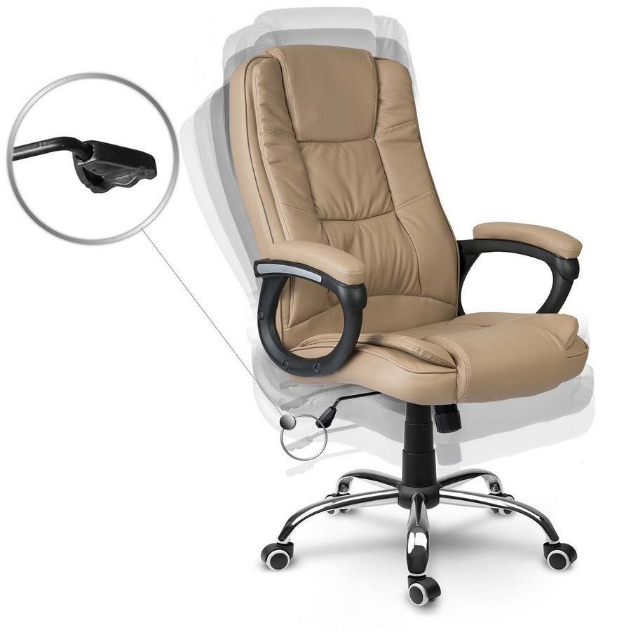 Lænestol med dobbelt svamp og ergonomisk design til hjemmekontoret - Beige