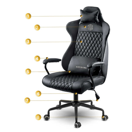 Elegant og ergonomisk kontorstol med justerbar højde og gyngefunktion