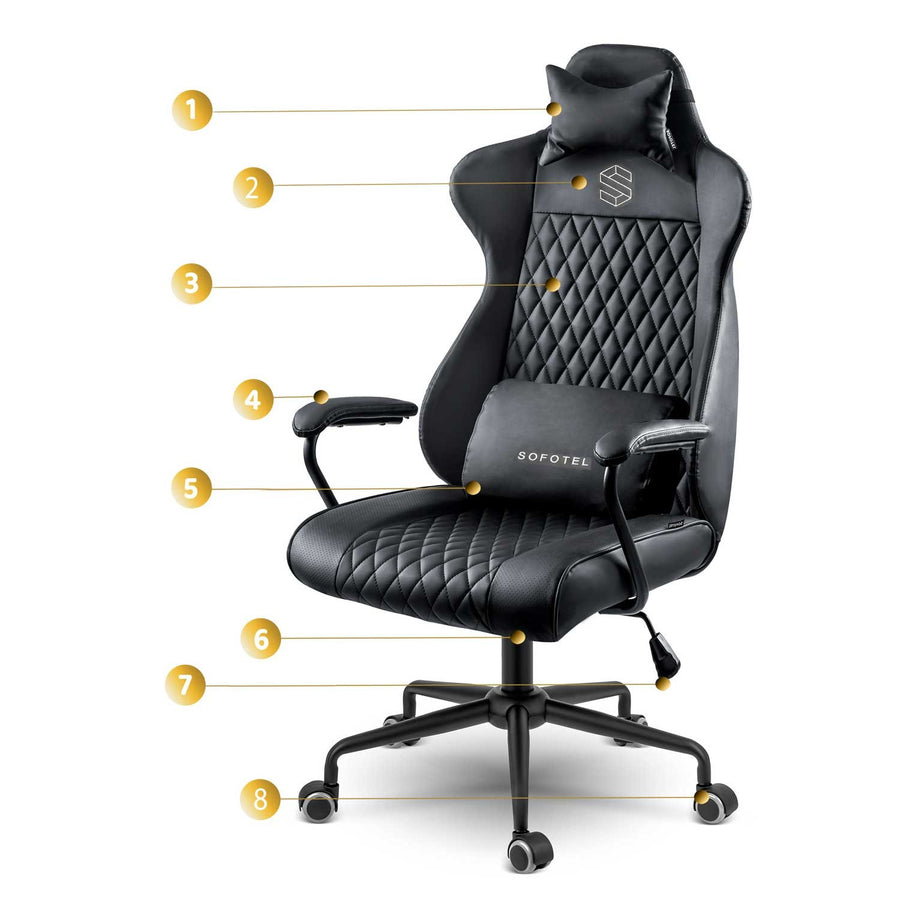 Elegant og ergonomisk kontorstol med justerbar højde og gyngefunktion