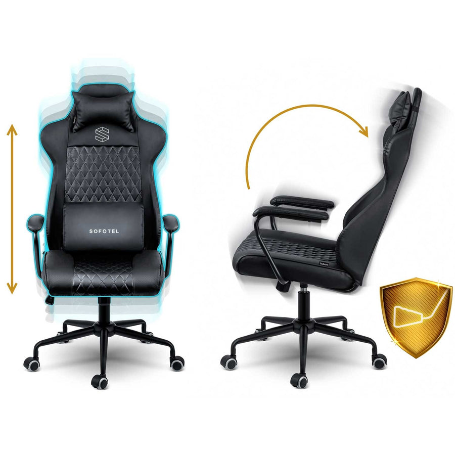 Elegant og ergonomisk kontorstol med justerbar højde og gyngefunktion
