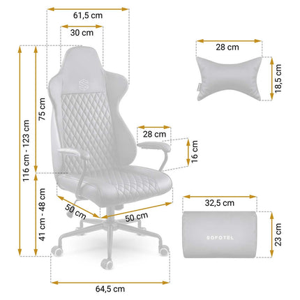 Elegant og ergonomisk kontorstol med justerbar højde og gyngefunktion