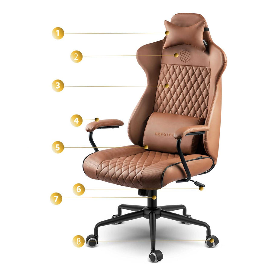 Elegant kontorstol med justerbar højde og ergonomisk design til hjemmekontoret