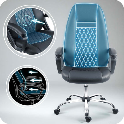 Kontorstol i økologisk læder med justerbar højde og ergonomisk design til maksimal komfort