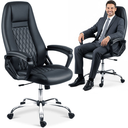 Kontorstol i økologisk læder med justerbar højde og ergonomisk design til maksimal komfort