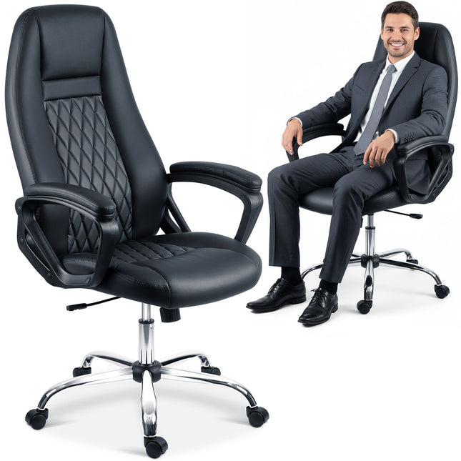 Kontorstol i økologisk læder med justerbar højde og ergonomisk design til maksimal komfort