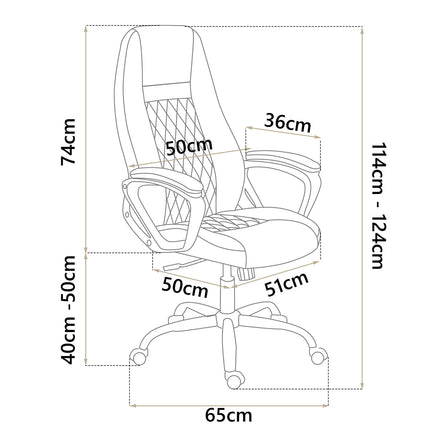Kontorstol i økologisk læder med justerbar højde og ergonomisk design til maksimal komfort