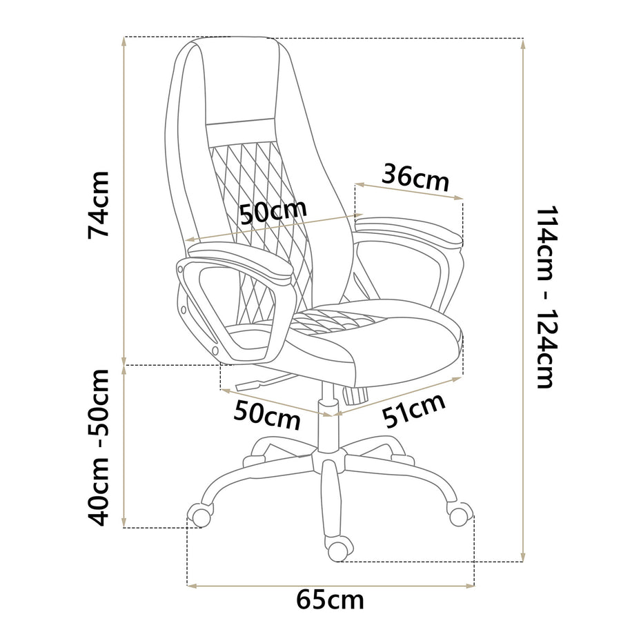 Kontorstol i økologisk læder med justerbar højde og ergonomisk design til maksimal komfort