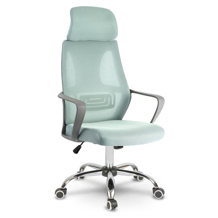 Kontorstol med justerbar højde og ergonomisk design i lys blå farve