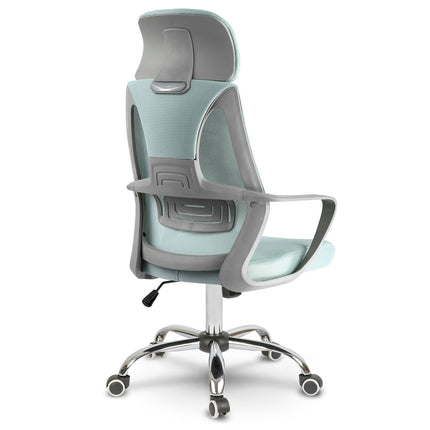 Kontorstol med justerbar højde og ergonomisk design i lys blå farve
