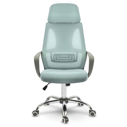 Kontorstol med justerbar højde og ergonomisk design i lys blå farve