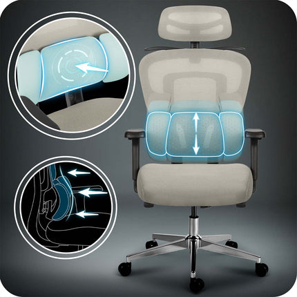 Ergonomisk kontorstol med justerbare funktioner og moderne design - perfekt til hjemmekontoret