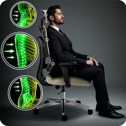 Ergonomisk kontorstol med justerbare funktioner og moderne design - perfekt til hjemmekontoret