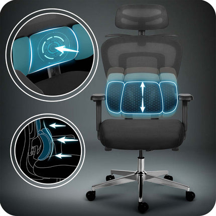 Ergonomisk kontorstol med justerbare funktioner og moderne design - perfekt til hjemmekontoret