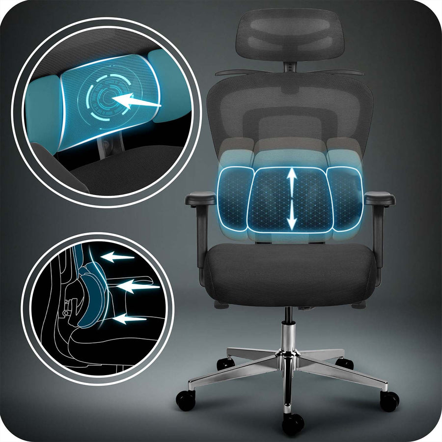Ergonomisk kontorstol med justerbare funktioner og moderne design - perfekt til hjemmekontoret