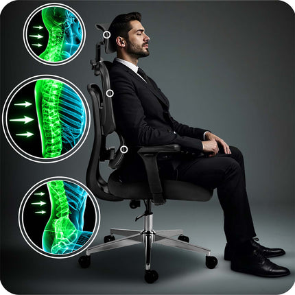 Ergonomisk kontorstol med justerbare funktioner og moderne design - perfekt til hjemmekontoret
