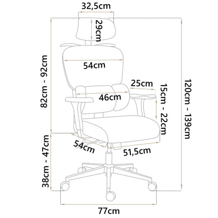 Ergonomisk kontorstol med justerbare funktioner og moderne design - perfekt til hjemmekontoret