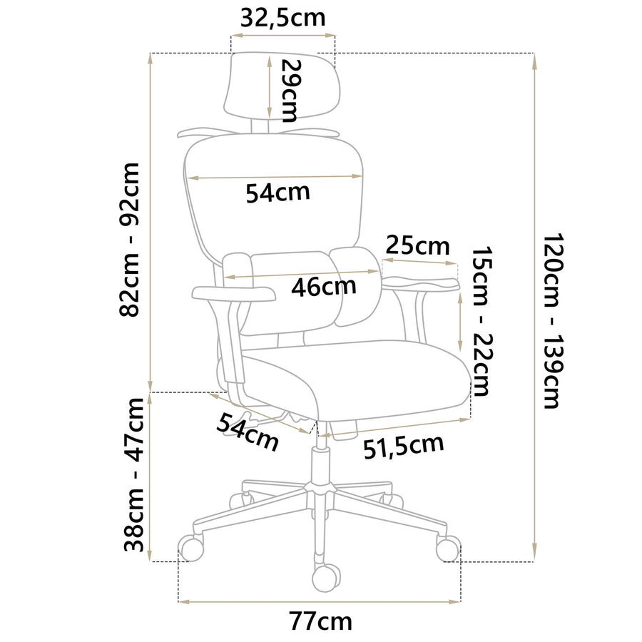 Ergonomisk kontorstol med justerbare funktioner og moderne design - perfekt til hjemmekontoret