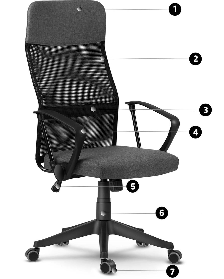 Kontorstol med ergonomisk design og justerbar sædehøjde til hjemmekontoret