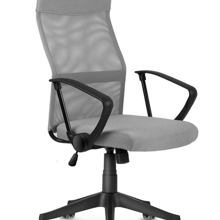 Ergonomisk kontorstol i mikromesh med nakkestøtte – lysegrå
