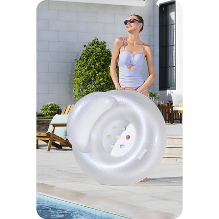 Oppustelig badestol med ryglæn og nakkestøtte, diameter 107 cm – Bestway Moon Dust