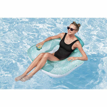 Oppustelig badestol med ryglæn og drikkeholder, 102 x 94 cm – Bestway