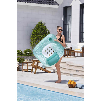 Oppustelig badestol med ryglæn og drikkeholder, 102 x 94 cm – Bestway