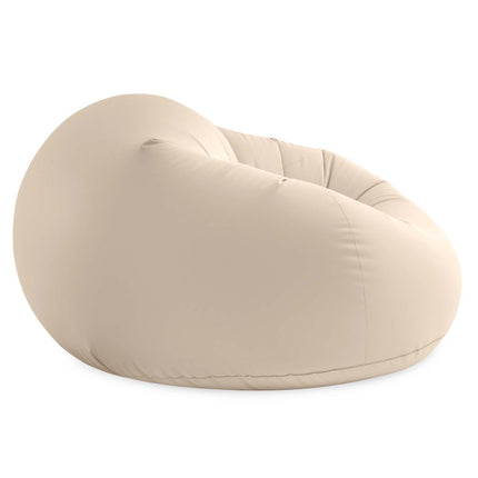 Oppustelig lænestol 137 x 127 x 74 cm i velour, op til 100 kg – beige – Intex