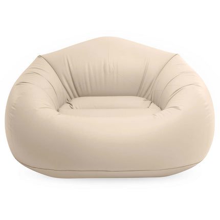 Oppustelig lænestol 137 x 127 x 74 cm i velour, op til 100 kg – beige – Intex