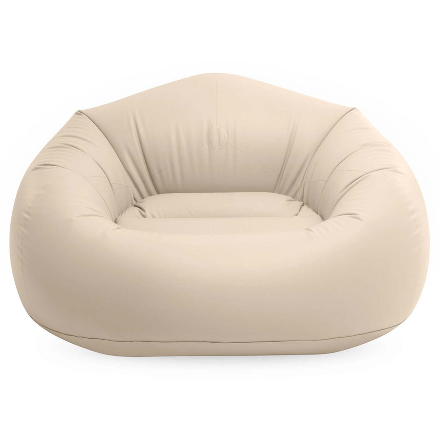 Oppustelig lænestol 137 x 127 x 74 cm i velour, op til 100 kg – beige – Intex