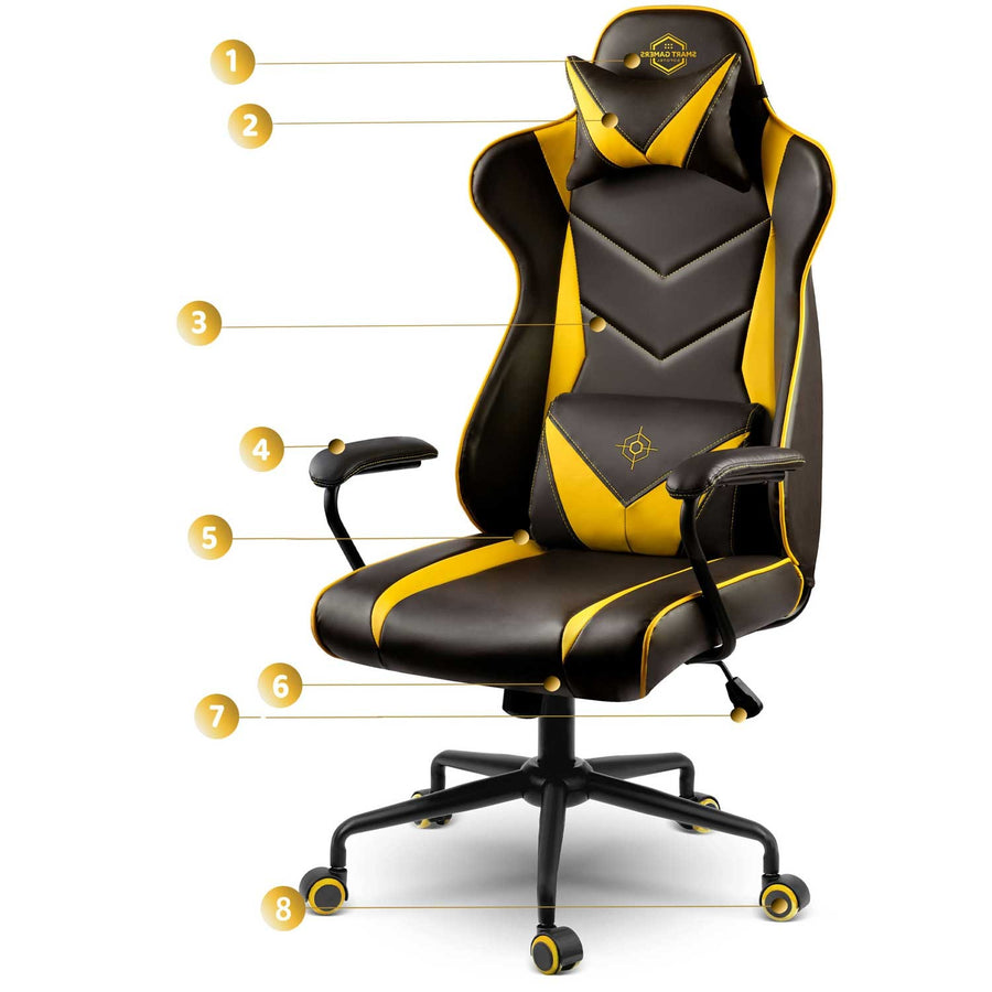 Ergonomisk Gamingstol med Justerbar Højde og Gyngefunktion