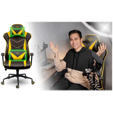 Ergonomisk Gamingstol med Justerbar Højde og Gyngefunktion