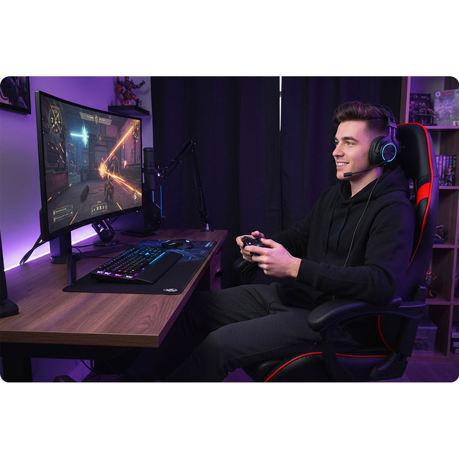 Gaming stol med ergonomisk design og justerbar komfort til lange timer foran computeren