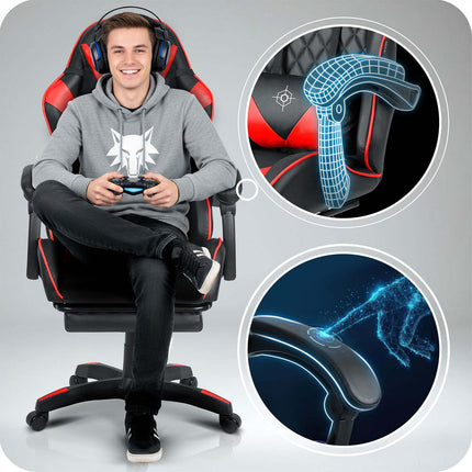 Gaming stol med ergonomisk design og justerbar komfort til lange timer foran computeren
