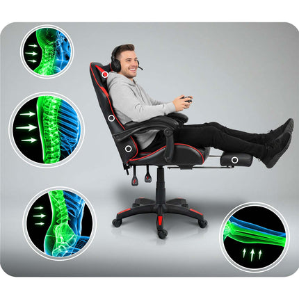 Gaming stol med ergonomisk design og justerbar komfort til lange timer foran computeren