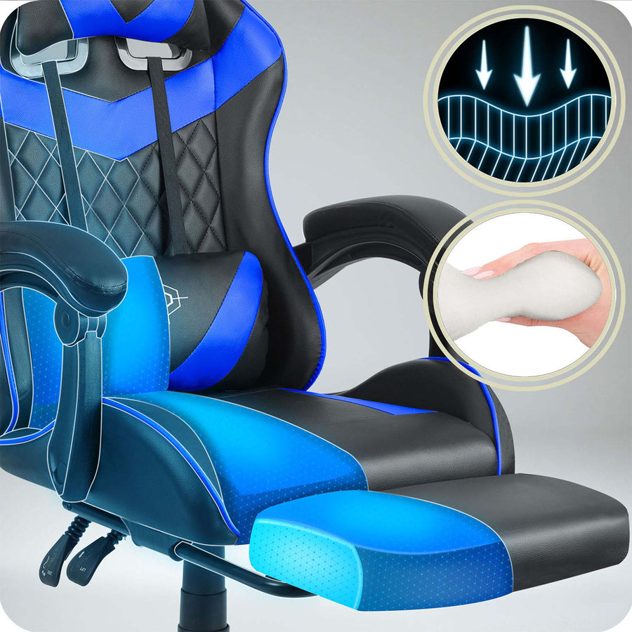 Ergonomisk Gaming Stol med Justerbar Højde og Komfortabel Lændestøtte - Perfekt til Langvarig Brug