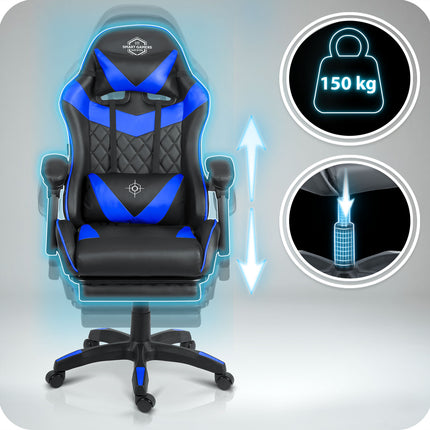 Ergonomisk Gaming Stol med Justerbar Højde og Komfortabel Lændestøtte - Perfekt til Langvarig Brug