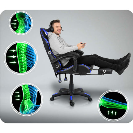 Ergonomisk Gaming Stol med Justerbar Højde og Komfortabel Lændestøtte - Perfekt til Langvarig Brug