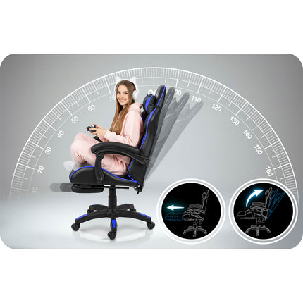 Ergonomisk Gaming Stol med Justerbar Højde og Komfortabel Lændestøtte - Perfekt til Langvarig Brug