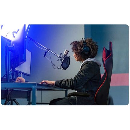 Gamingstol med ergonomisk design og justerbar højde - Rød lænestol til komfortabel gaming og arbejde
