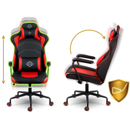 Gamingstol med ergonomisk design og justerbar højde - Rød lænestol til komfortabel gaming og arbejde