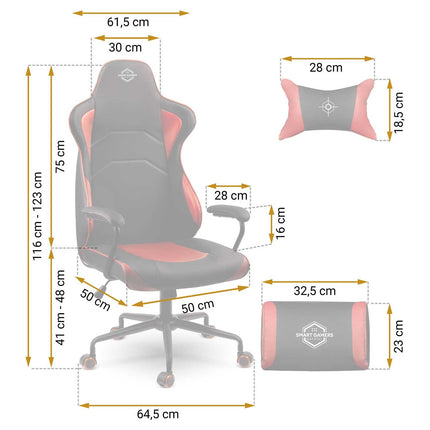Gamingstol med ergonomisk design og justerbar højde - Rød lænestol til komfortabel gaming og arbejde