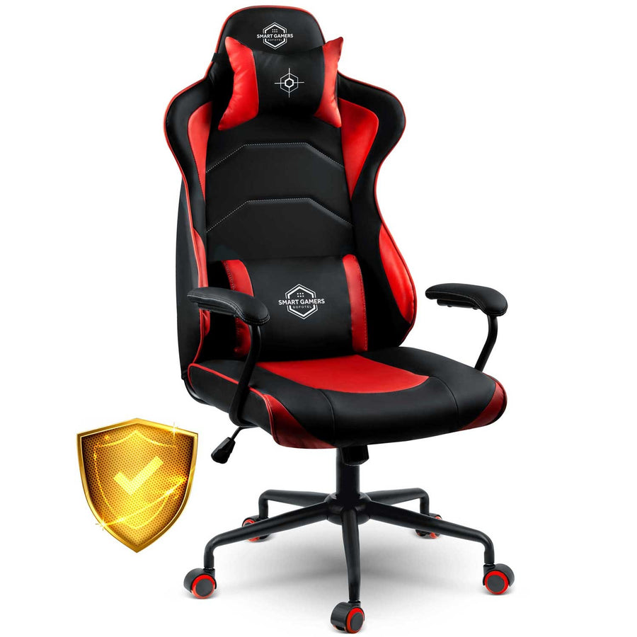 Gamingstol med ergonomisk design og justerbar højde - Rød lænestol til komfortabel gaming og arbejde